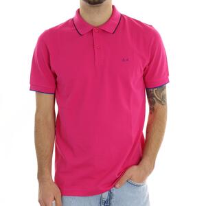 POLO CON PROFILI FUXIA